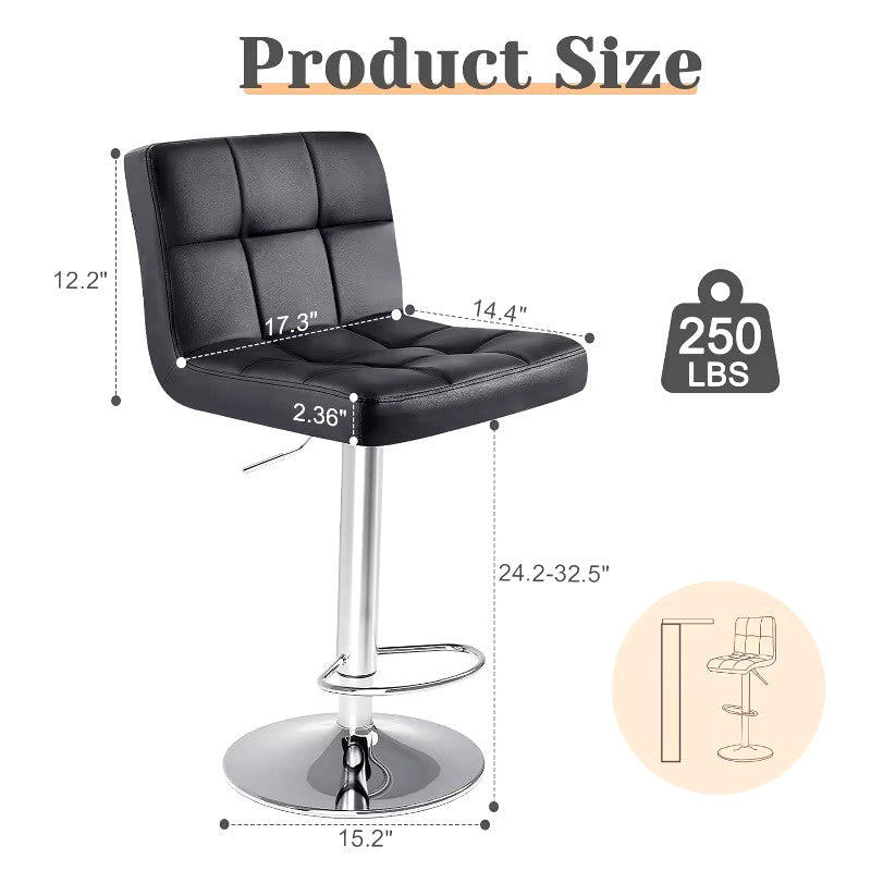 LIVIT Black 24-34" Adjustable Height Barstool