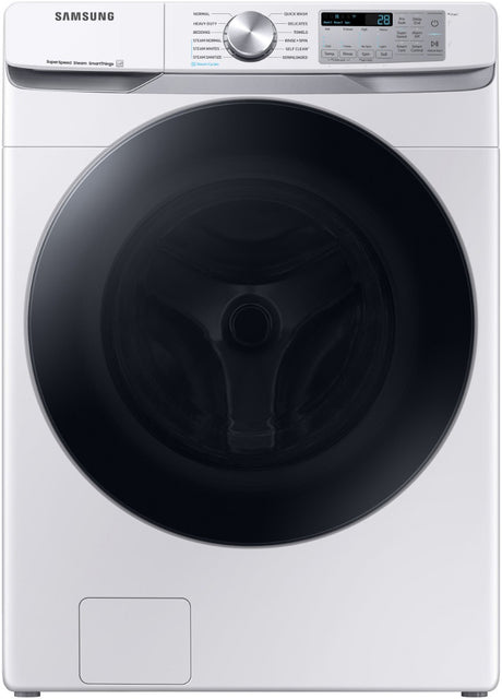 LMAX F23 White Front Load 4.5 cu. ft. Washer & 7.4 cu. ft. Electric Dryer Set with Pedestals
