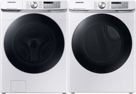 LMAX F23 White Front Load 4.5 cu. ft. Washer & 7.4 cu. ft. Electric Dryer Set with Stackable Kit