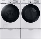 LMAX F23 White Front Load 4.5 cu. ft. Washer & 7.4 cu. ft. Electric Dryer Set with Pedestals
