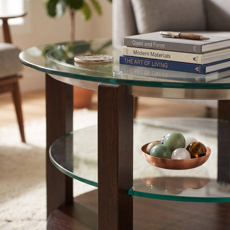 LOLOI Dark Brown 35" x 35" Coffee Table