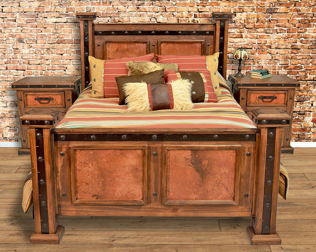 LONGVIEW Rustic/Copper Panel Bed