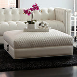 LUCIANA Pearl White Tufted 4-Piece Livingroom Set