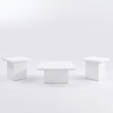 LUCILLE Glossy White 3 Piece Table Set