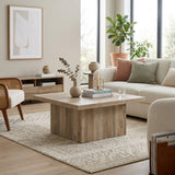 LUCILLE Natural Pine 36" x 36" Coffee Table