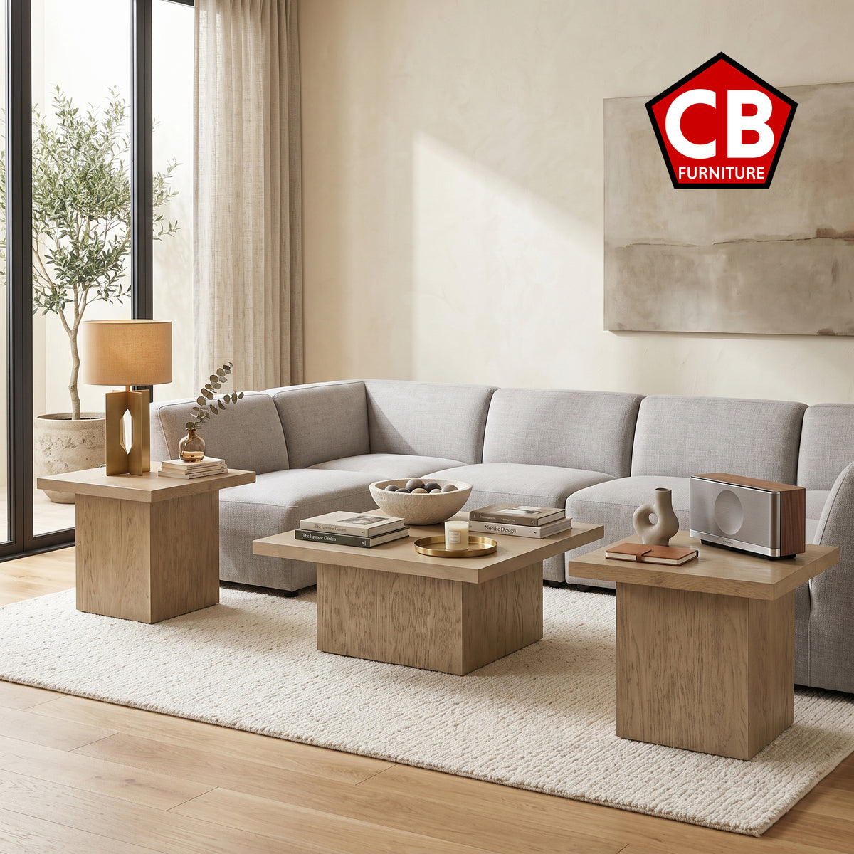 LUCILLE Latte 3 Piece Table Set