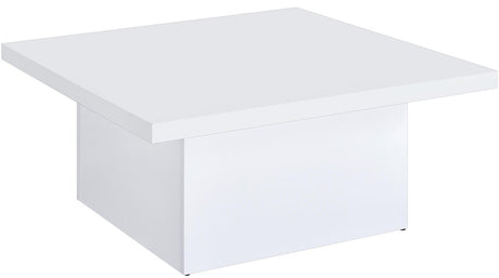 LUCILLE Glossy White 36" x 36" Coffee Table