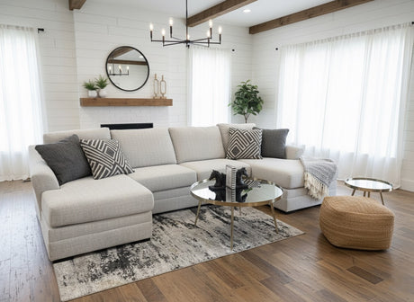 LUFKIN Taupe 141" x 61" Oversized Double-Chaise Sectional