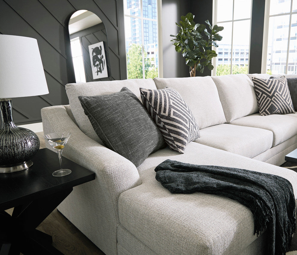 LUFKIN Taupe 141" x 61" Oversized Double-Chaise Sectional