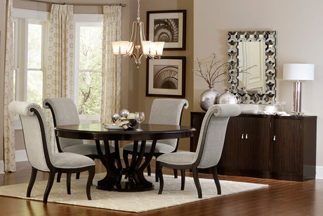 LUIZA Dark Brown 5 Piece Dining Set with Expandable Table