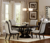 LUIZA Dark Brown 5 Piece Dining Set with Expandable Table