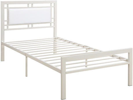 LUKAH White Metal Bed
