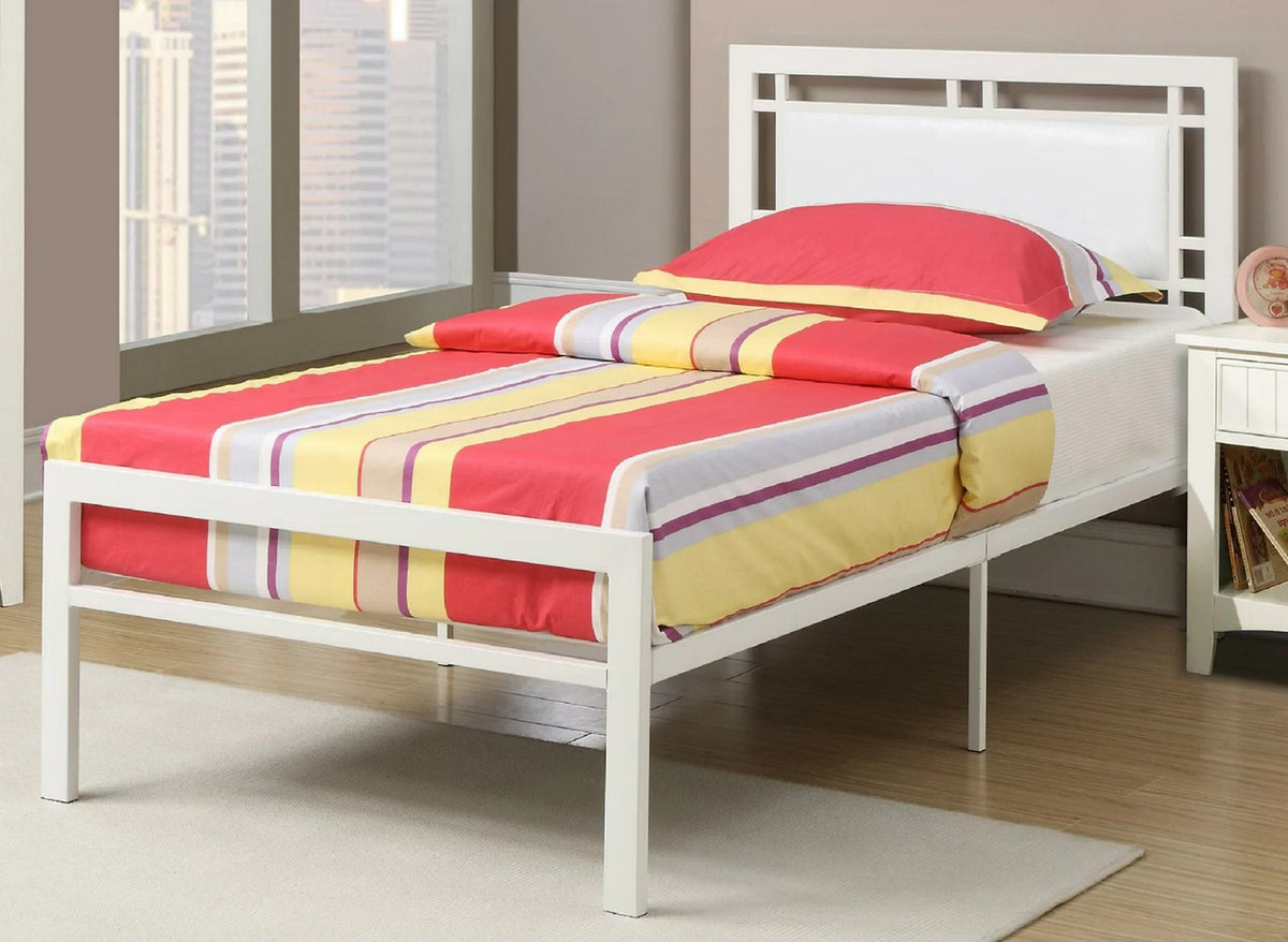 LUKAH White Metal Bed