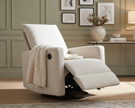 LUMINOSE Off-White Performance Fabric 31" Wide x 41" Swivel Recliner