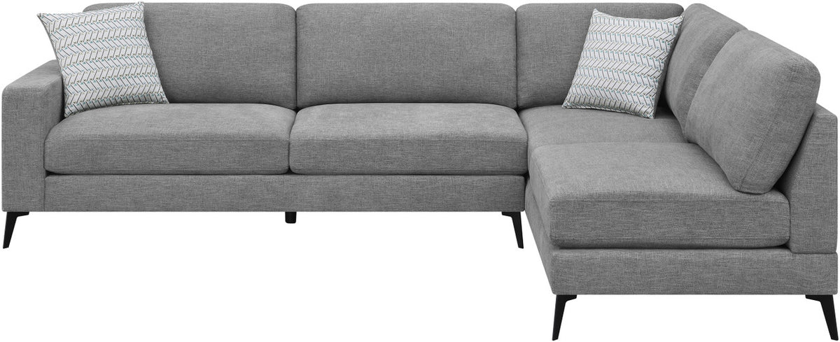 LUTHER Gray Chenille 110" Wide Sectional (RTA)