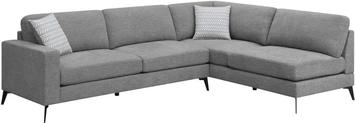 LUTHER Gray Chenille 110" Wide Sectional (RTA)