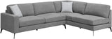 LUTHER Gray Chenille 110" Wide Sectional (RTA)