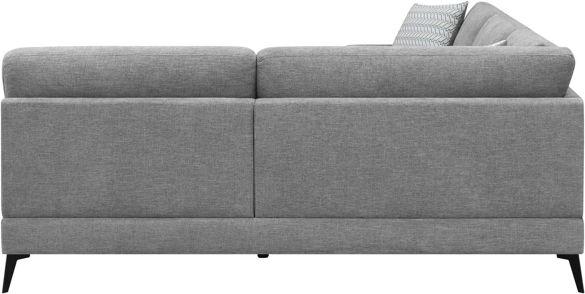LUTHER Gray Chenille 110" Wide Sectional (RTA)