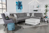 LUTHER Gray Chenille 110" Wide Sectional (RTA)