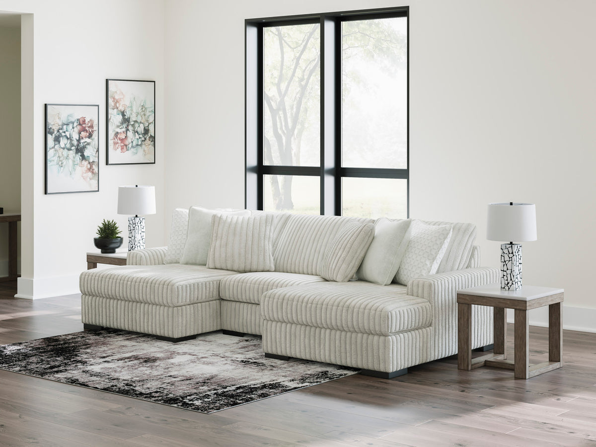 LUXEMBURG Alloy 143" x 67" Modular Double Chaise Sectional