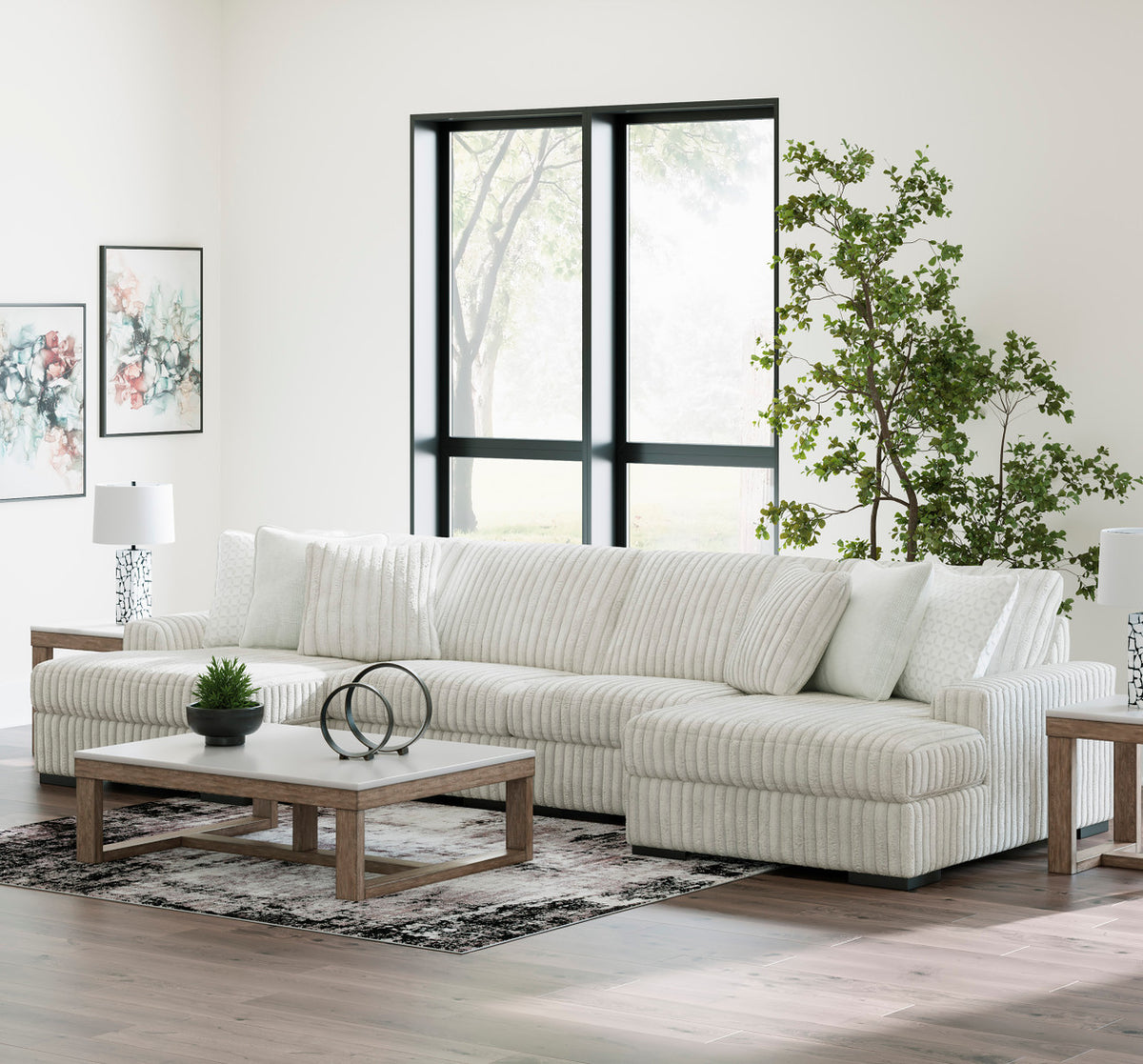 LUXEMBURG Alloy 182" x 67" Modular Double Chaise Sectional