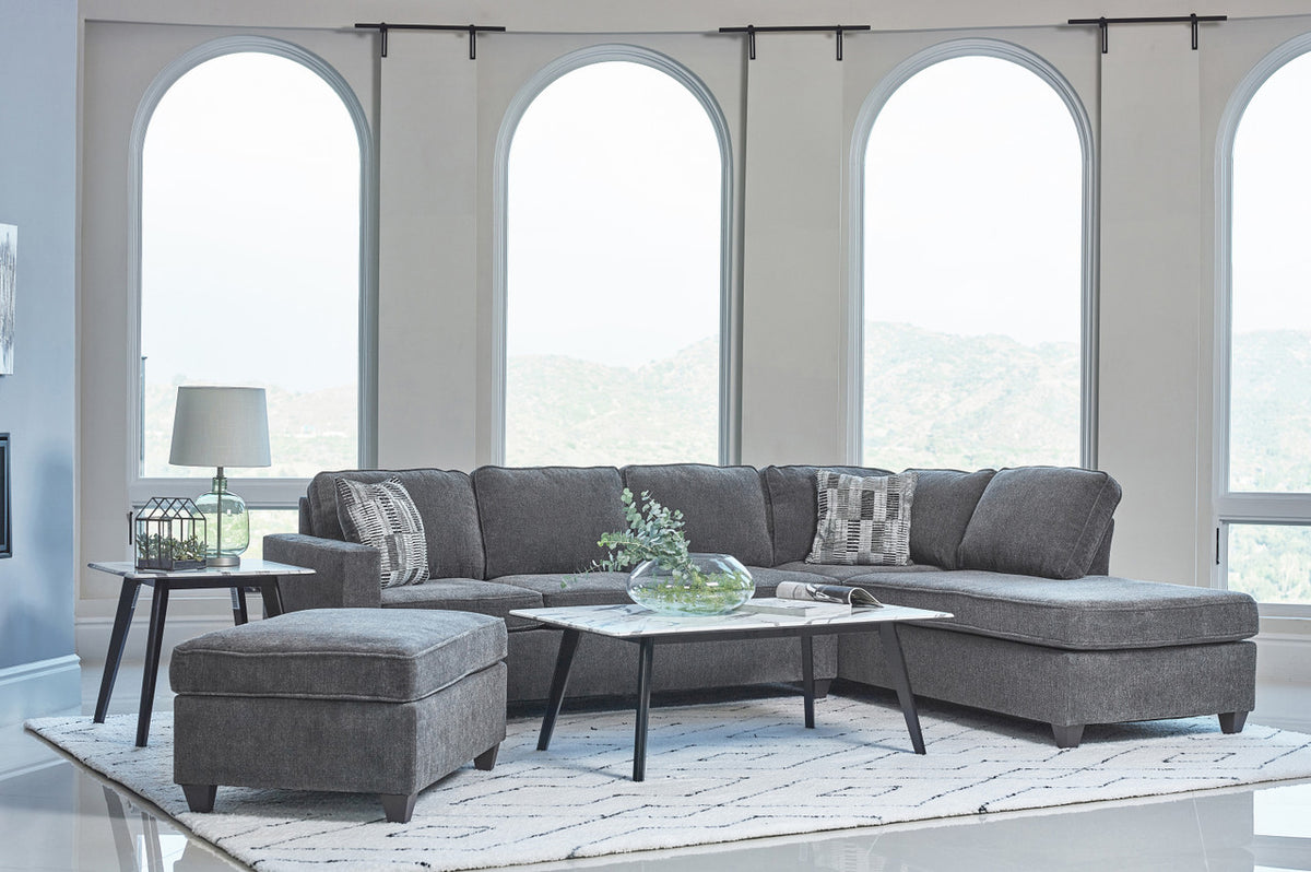 LYNNE Dark Gray 108" Wide Reversible Sectional (RTA)