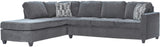 LYNNE Dark Gray 108" Wide Reversible Sectional (RTA)