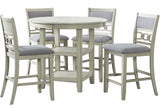 LABONZ Off-White 42" Wide Counter Height Table