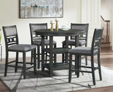 LABONZ Gray 5 Piece Fabric Counter Height Set