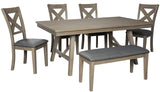 LACHLAN 6 Piece Dining Set with Bench
