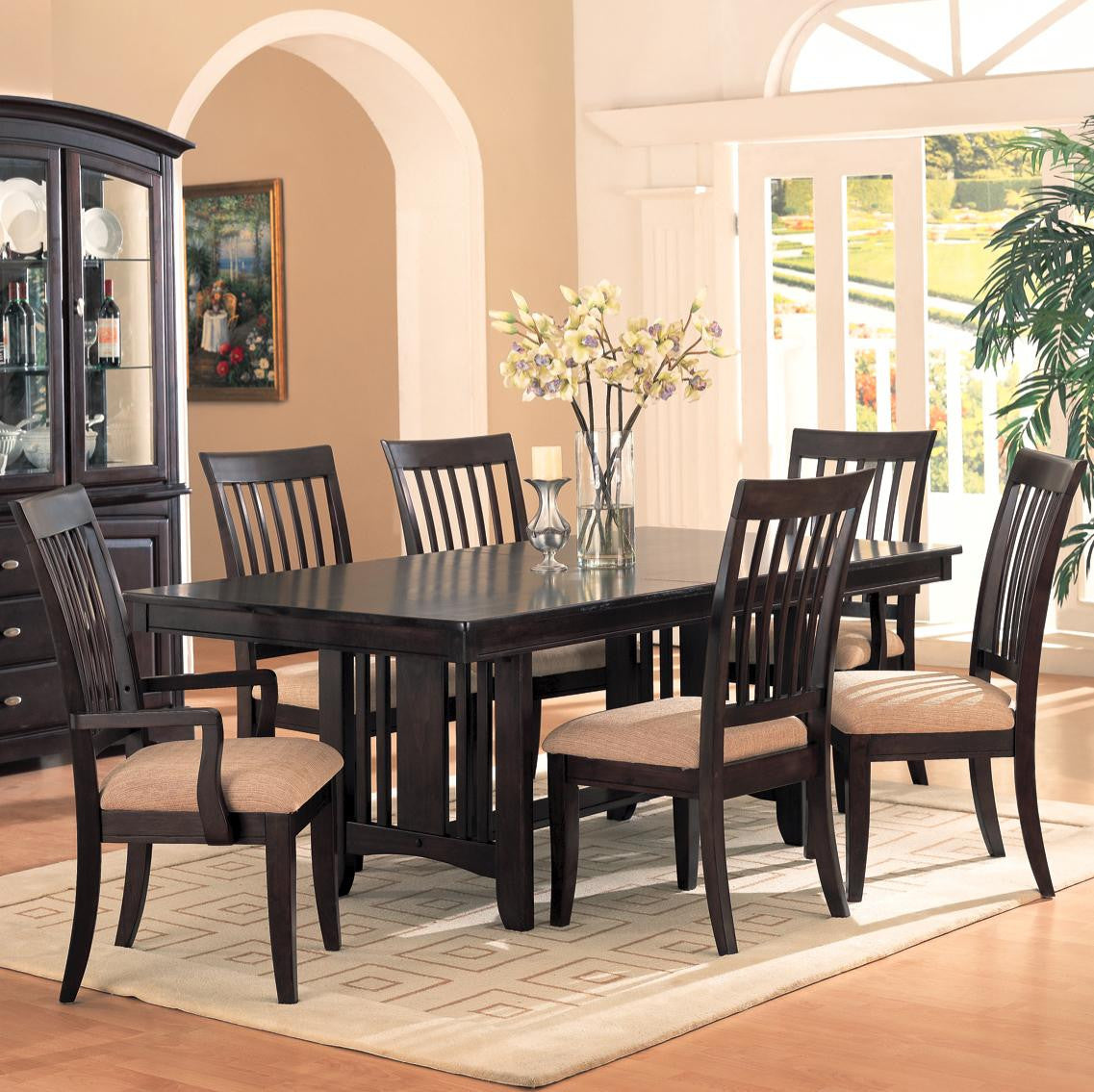 Ladd Dark Brown 7 Pc Dining Set
