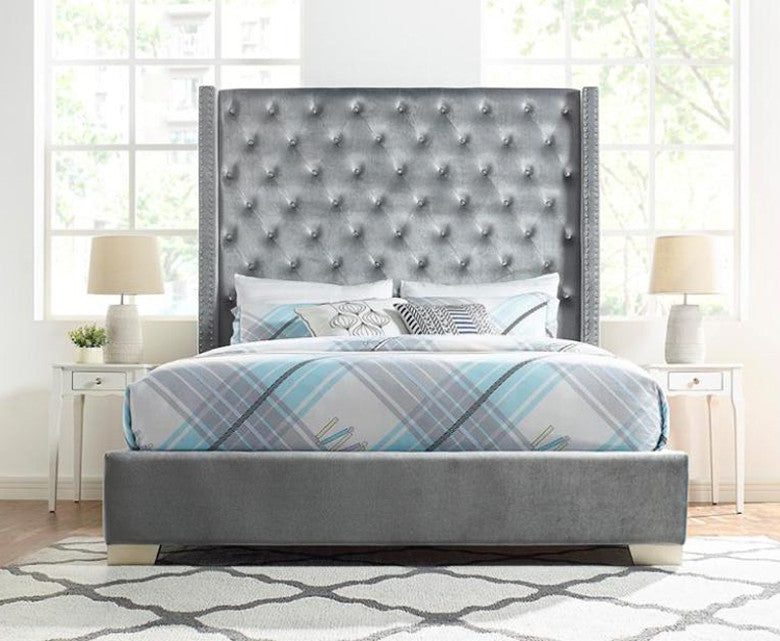 Larisa Gray Fabric Bed