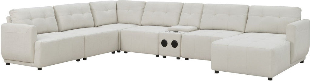 LAURENT Beige 7-PC Sectional with USB Console