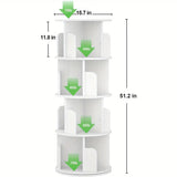 Leander White Rotating Bookcase