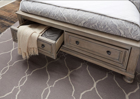 LETY Gray Platform Storage Bedroom with Hidden Drawers