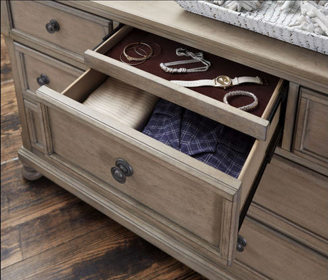 LETY Gray Platform Storage Bedroom with Hidden Drawers