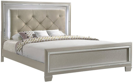GIORGIA Champagne Lighted YOUTH Platform Bedroom Set with Trundle
