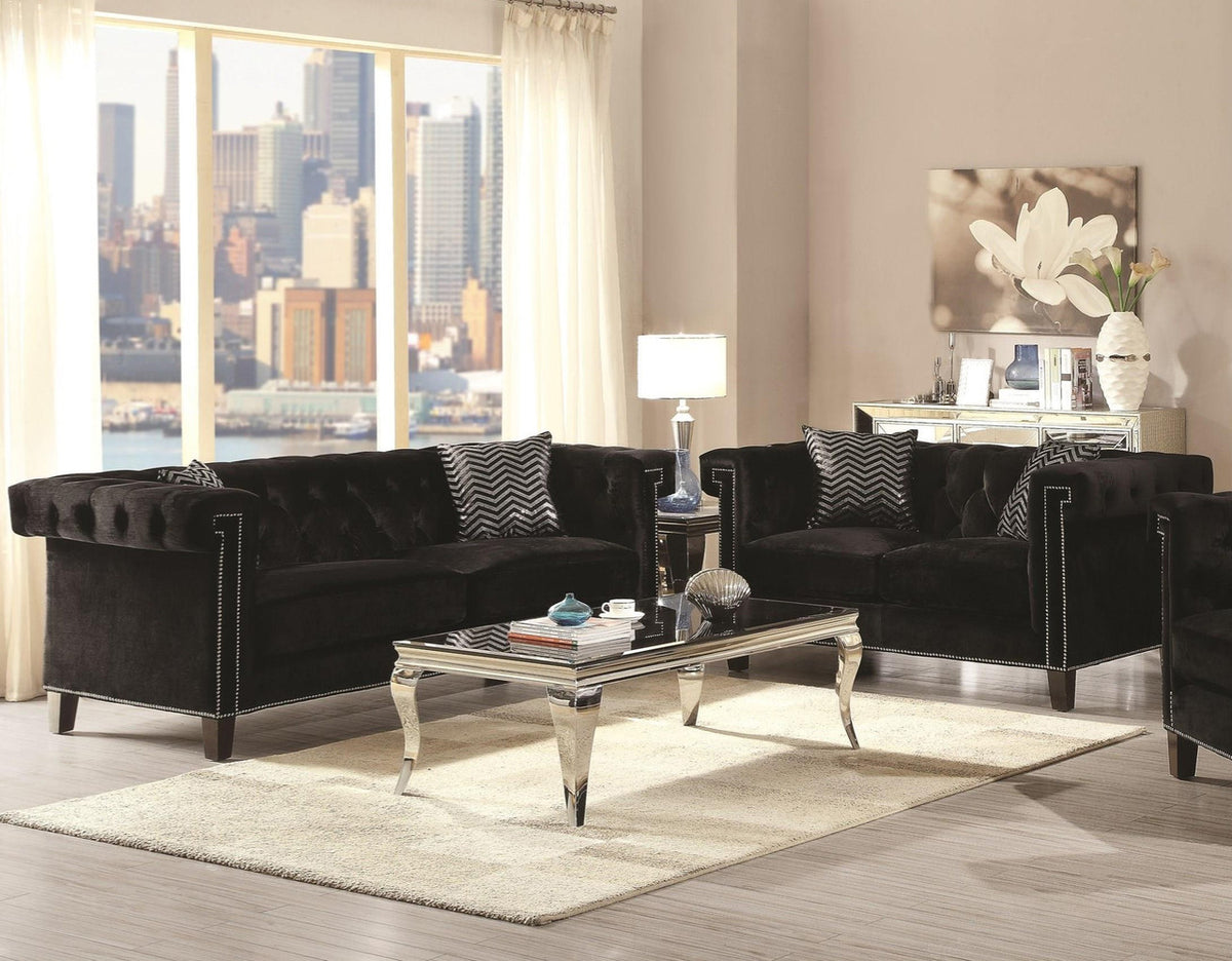 LOCKLEAR Black Sofa & Loveseat