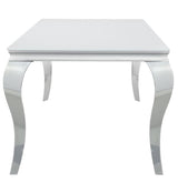 LONDON Gray 61" Wide 7 Piece Dining Set with White Table