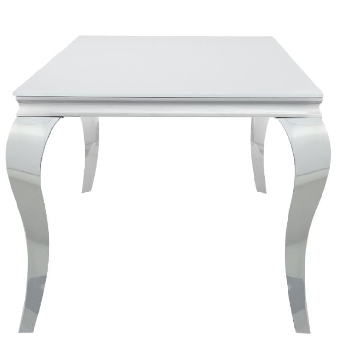 LONDON Blue 61" Wide 7 Piece Dining Set with White Table