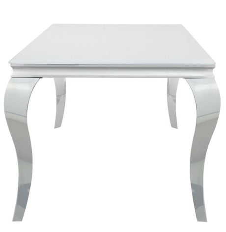 LONDON Blue 61" Wide 7 Piece Dining Set with White Table