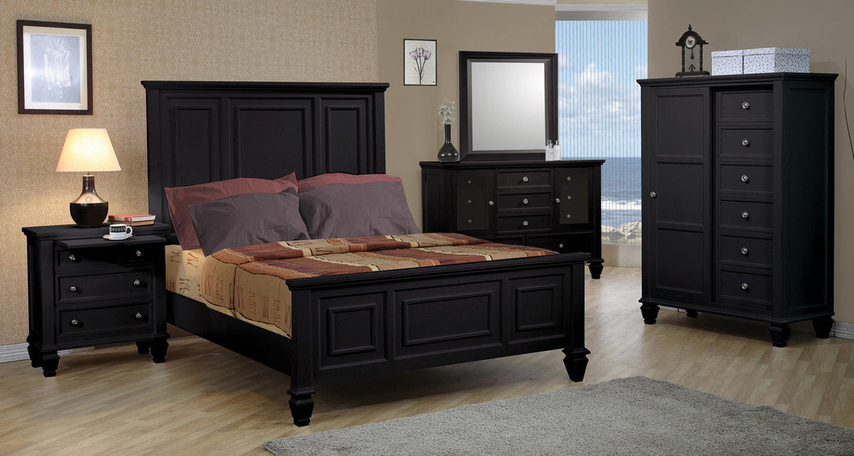 Lozano Black Panel Bed