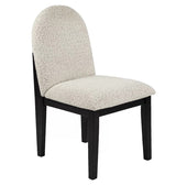 LYDIA Black Rectangle and Boucle 7 Piece Dining Set