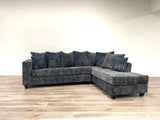 MAGIANI Charcoal Corduroy 107" Wide Sectional