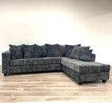 MAGIANI Charcoal Corduroy 107" Wide Sectional