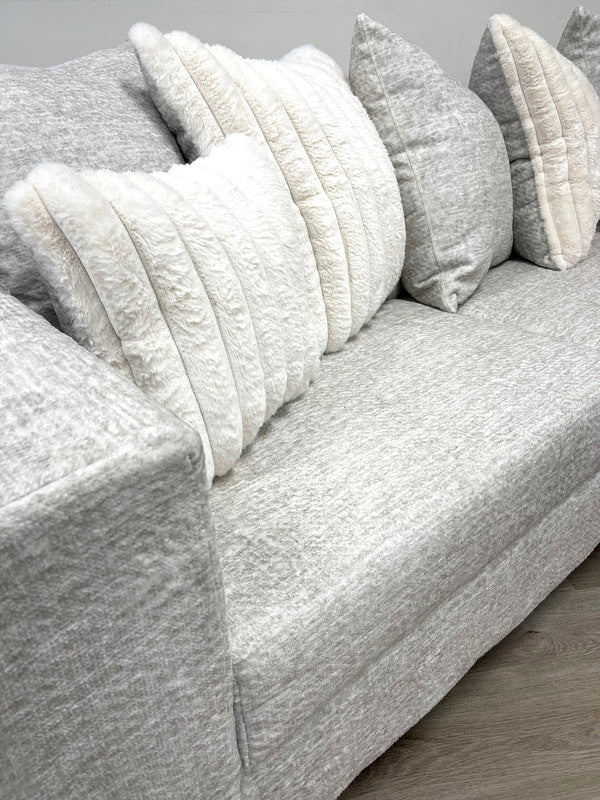 MAGIANI Cream Corduroy 107" Wide Sectional