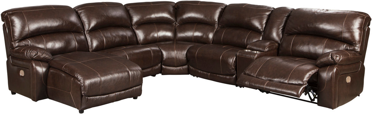 MAINZ Top-Grain Leather 141" Wide Power Reclining Sectional