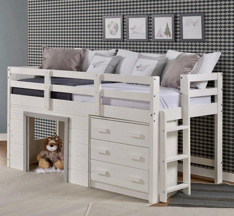MALMO Twin Platform Low Loft Bed with Storage