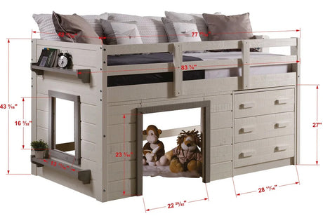 MALMO Twin Platform Low Loft Bed with Storage