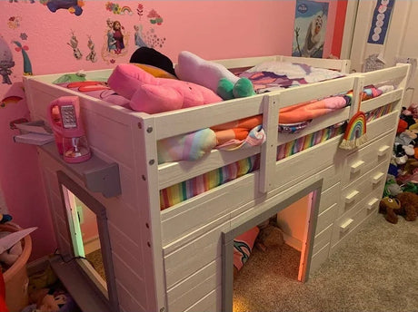 MALMO Twin Platform Low Loft Bed with Storage